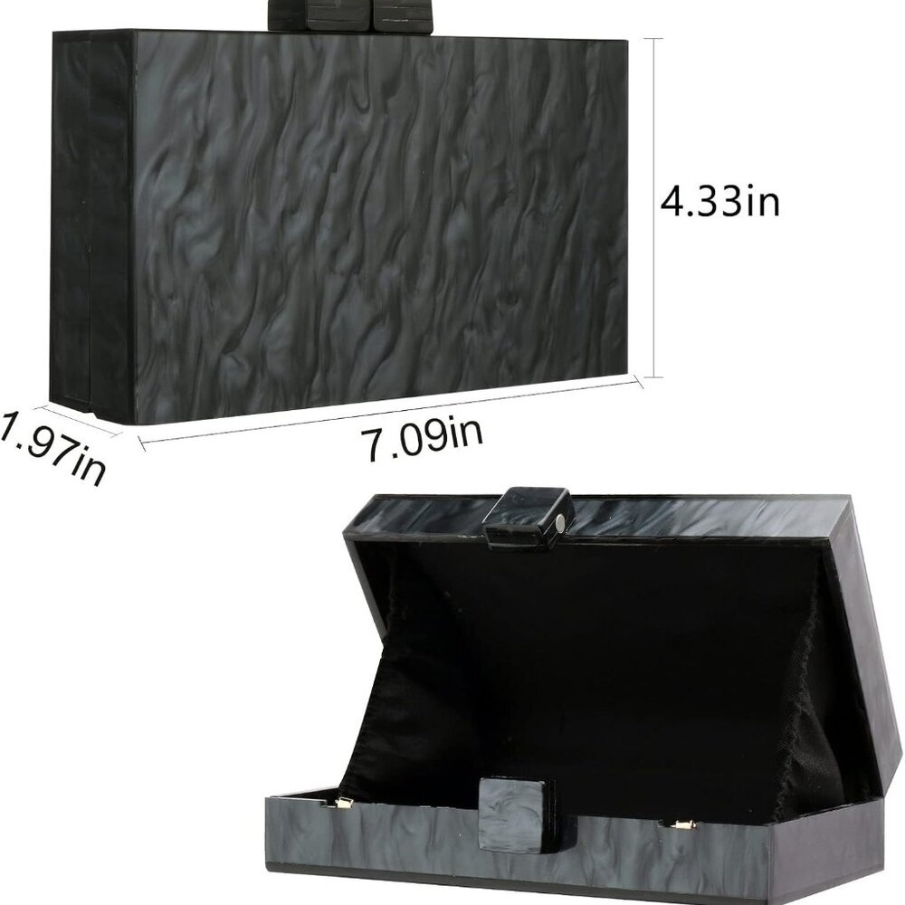 Acrylic Clutch Purses for Women with Marbling Purses and Handbags Elegant Banque - Picture 3 of 7